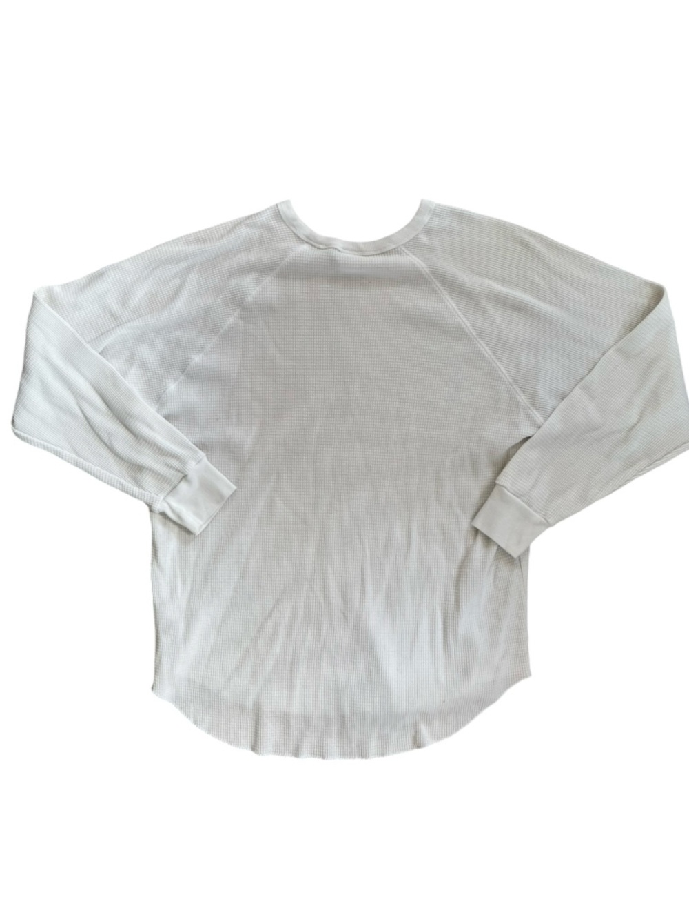 Aritzia TNA Ivory White Boyfriend Waffle Raglan Long Sleeve Relaxed Pullover - Picture 5 of 13